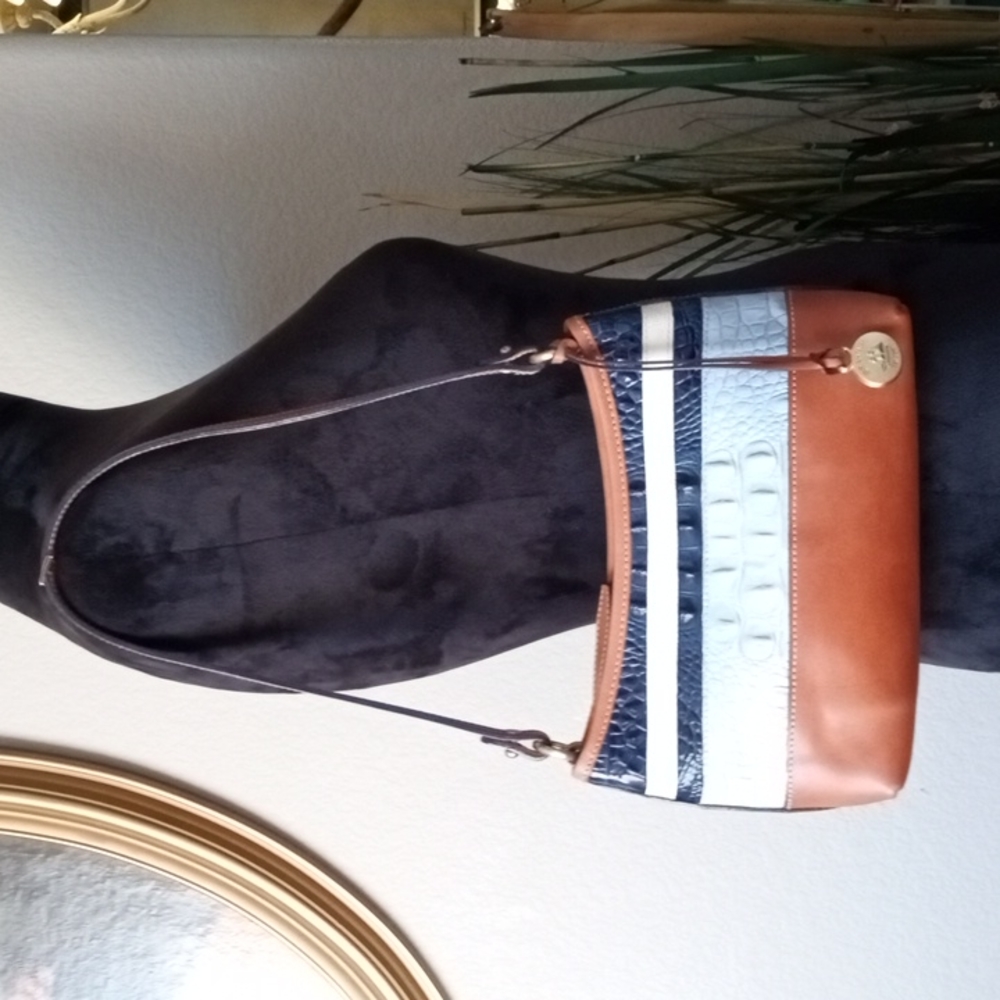 Brahmin Multi Color Small Satchel Shoulder Bag Pu… - image 1